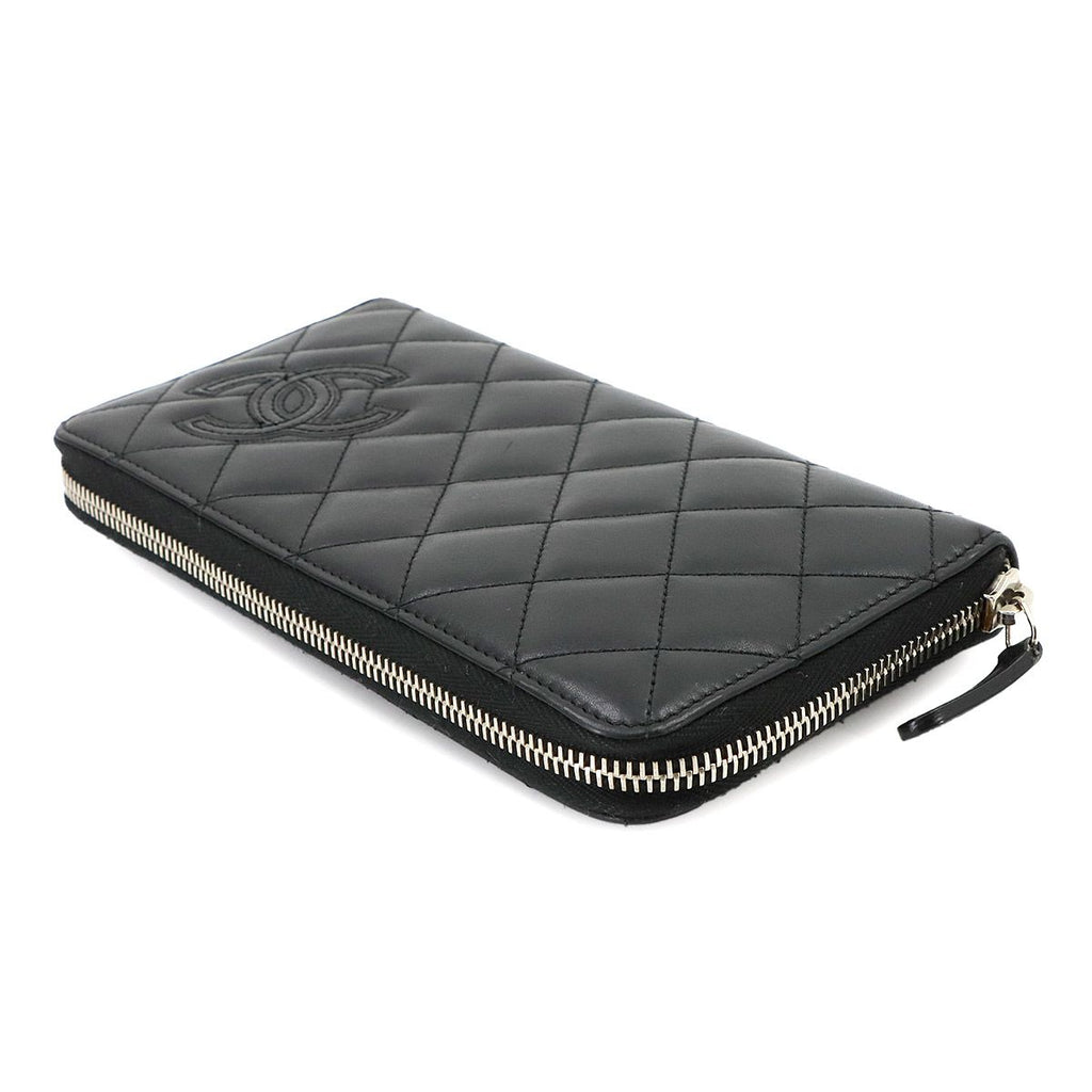 Chanel Simply CC Logo Zip Around Wallet Lambskin Patent Black — view 5