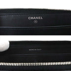 Chanel Simply CC Logo Zip Around Wallet Lambskin Patent Black — view 8