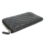 Chanel Simply CC Logo Zip Around Wallet Lambskin Patent Black — view 4