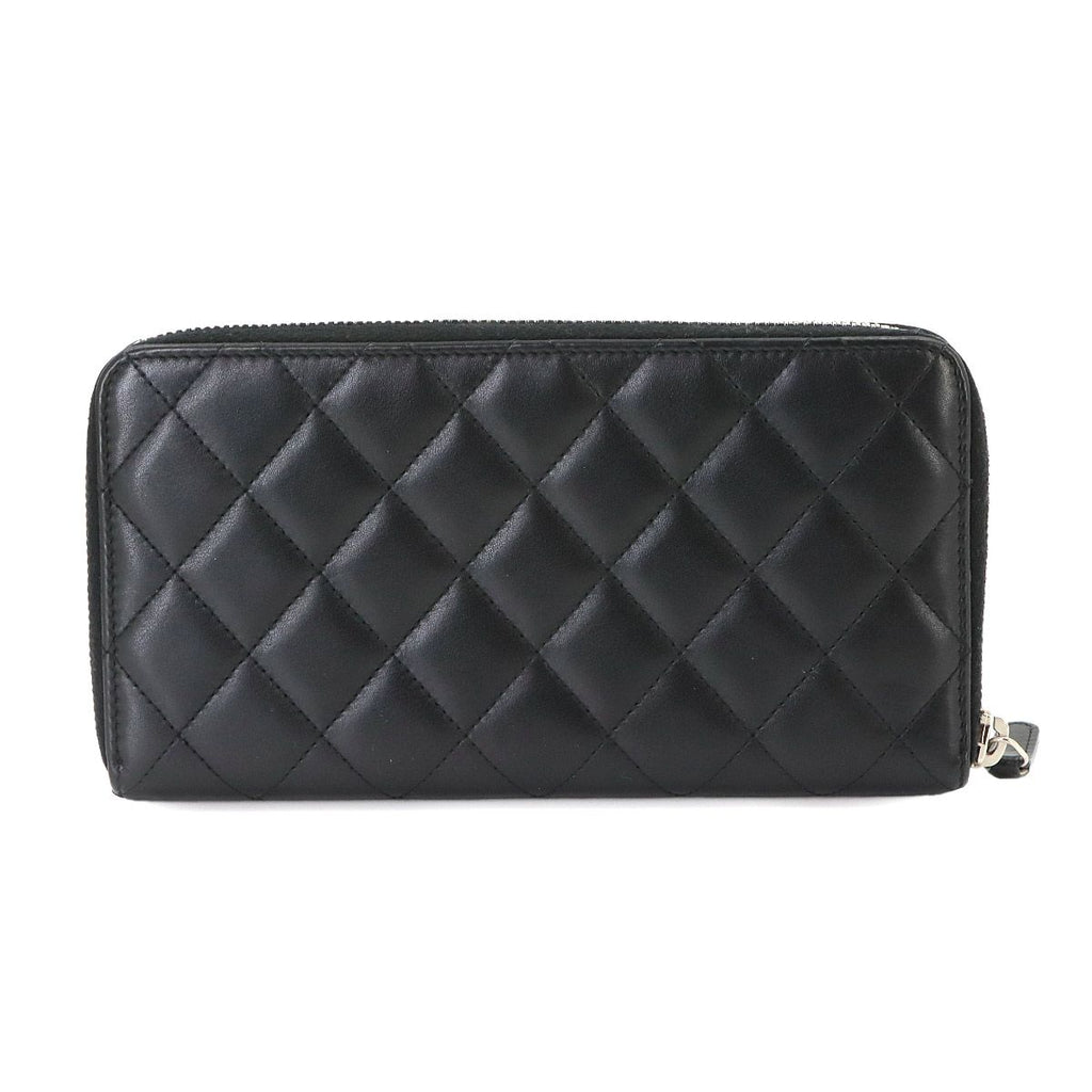 Chanel Simply CC Logo Zip Around Wallet Lambskin Patent Black — view 3