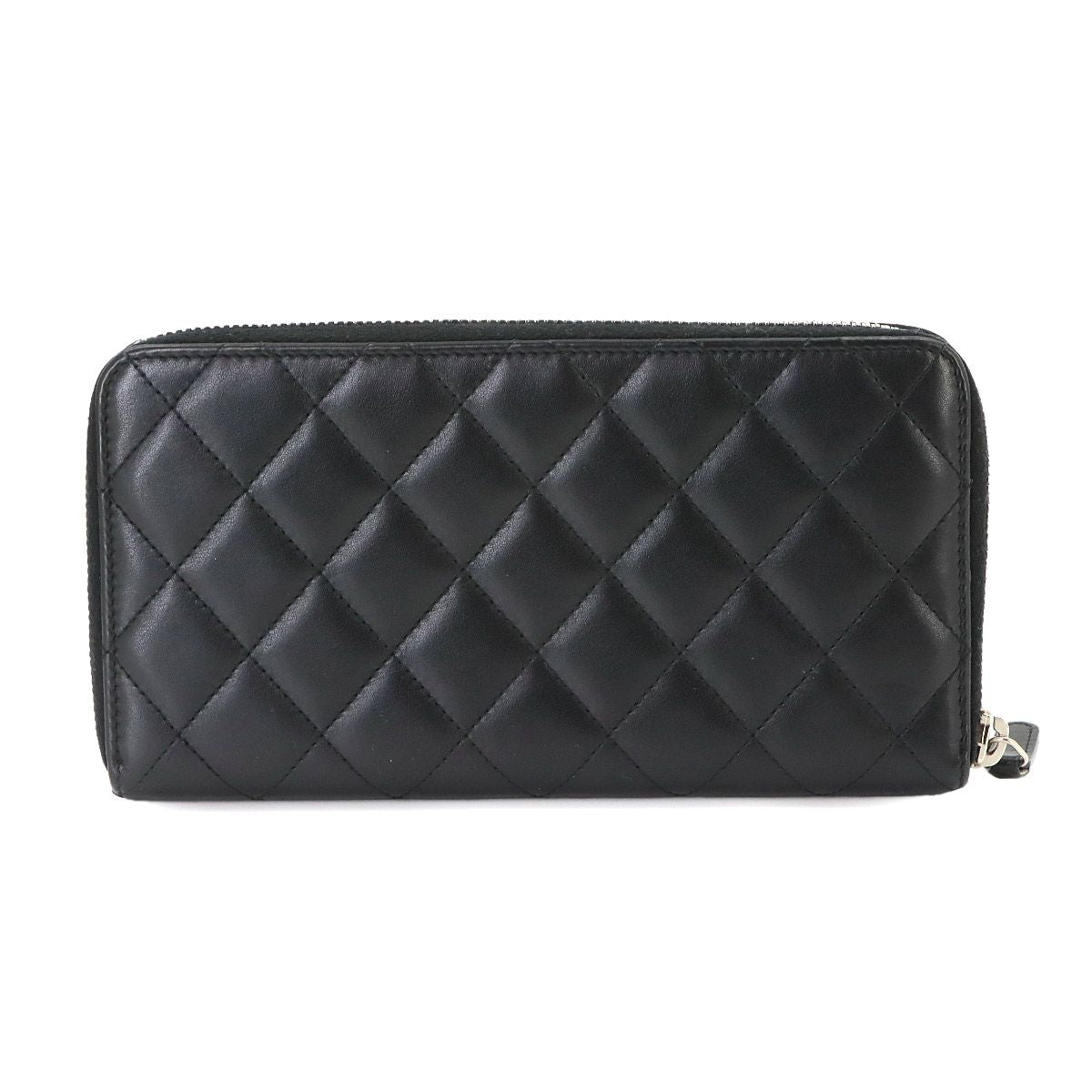 Chanel Simply CC Logo Zip Around Wallet Lambskin Patent Black — view 3