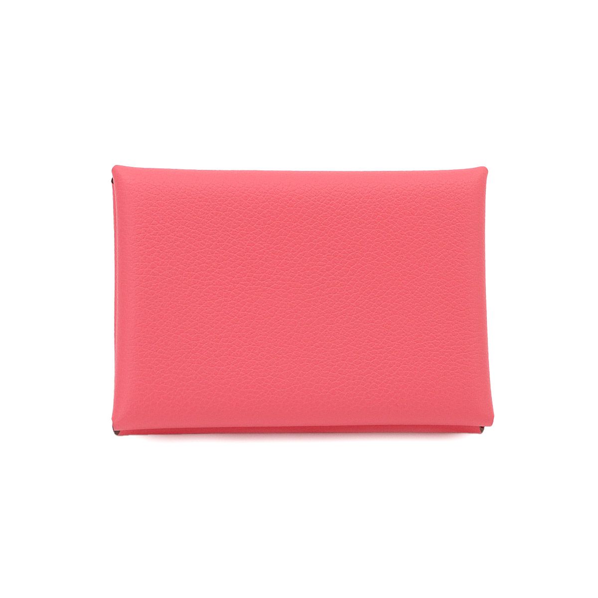 Hermes Calvi Duo Card Case Evercolor Rose Azalea Silver — view 3