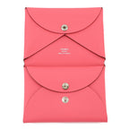 Hermes Calvi Duo Card Case Evercolor Rose Azalea Silver — view 6