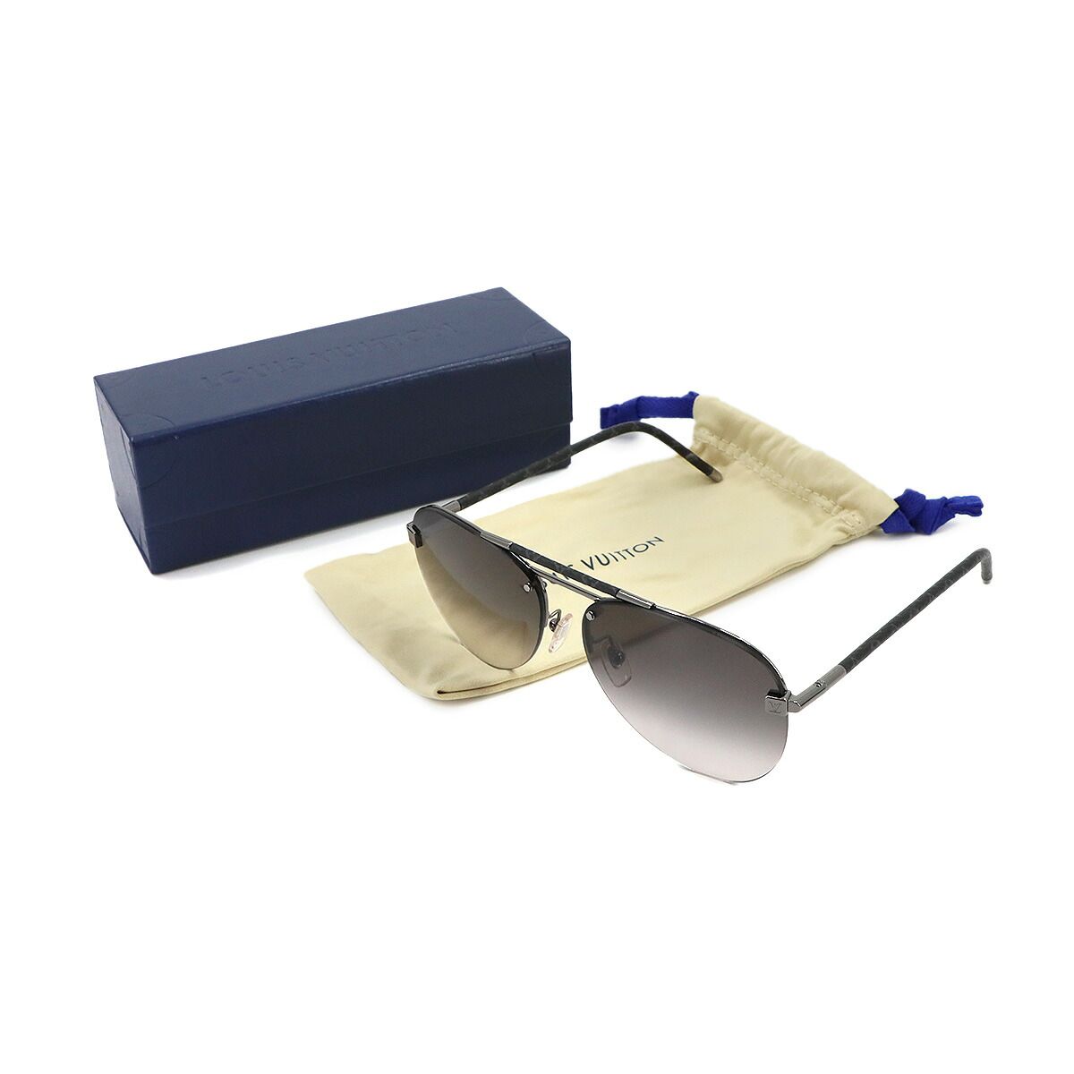 Louis Vuitton Monogram Eclipse Clockwise Canvas Sunglasses Black Aviator Eyewear — view 2