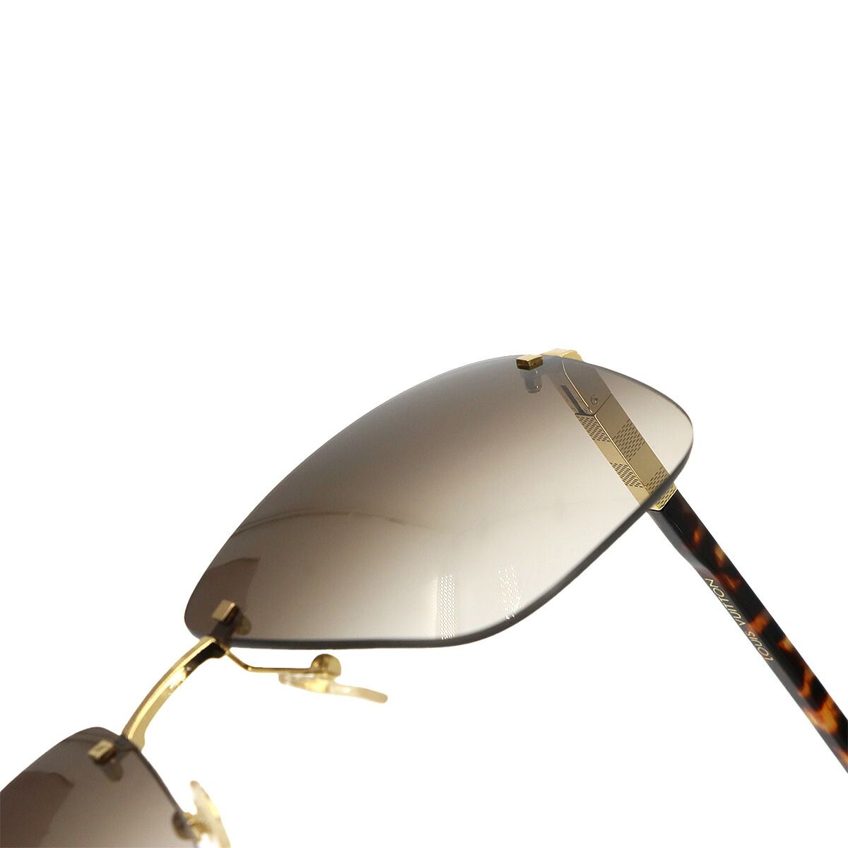 Louis Vuitton Attraction Rimless Sunglasses Brown Square Eyewear — view 8