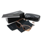 Chanel Sunglasses CC Logo Brown Square Gold Eyewear — view 2