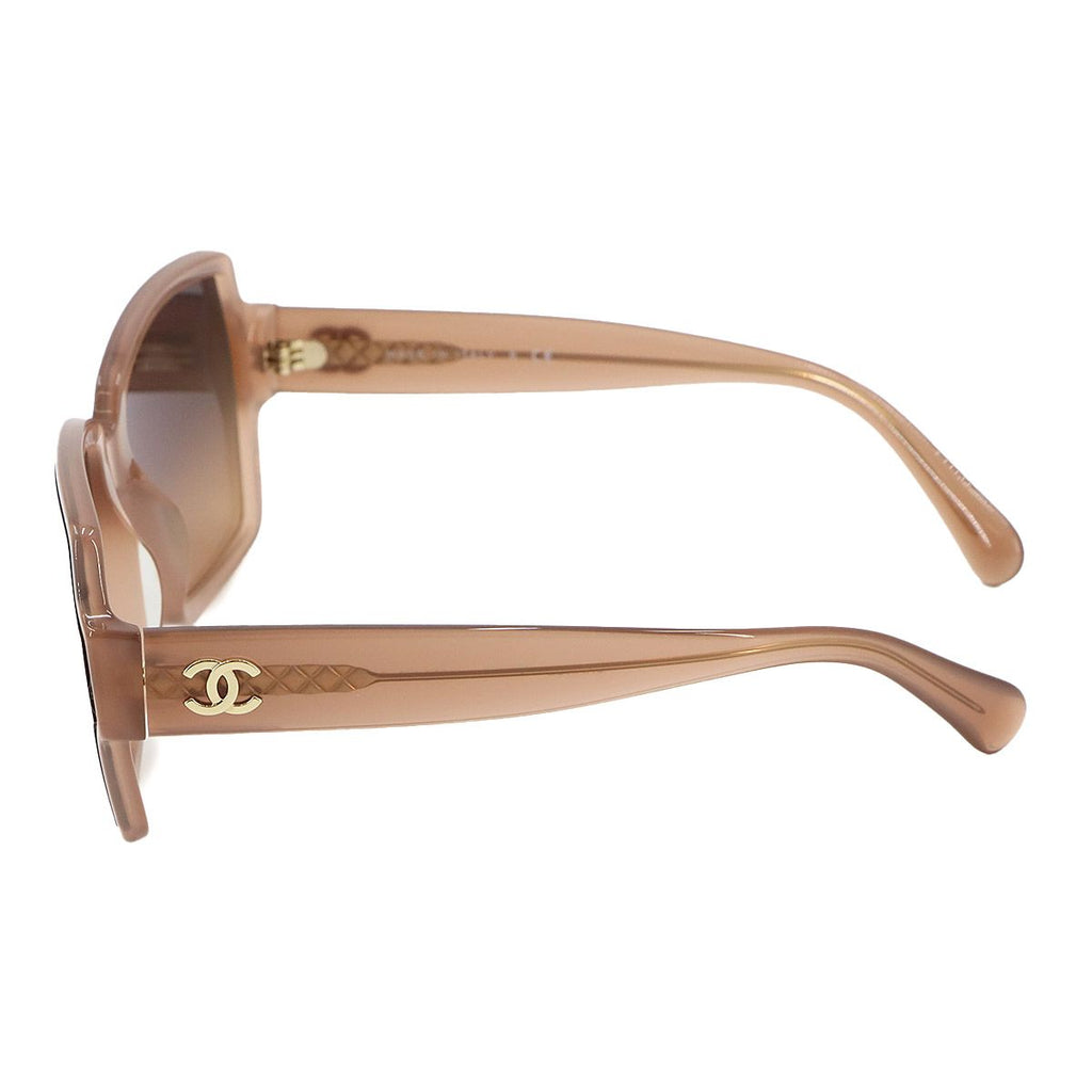 Chanel Sunglasses CC Logo Brown Square Gold Eyewear — view 4