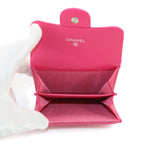 Chanel Quilted Coin Purse Lambskin Pink CC Logo Silver — view 7