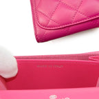 Chanel Quilted Coin Purse Lambskin Pink CC Logo Silver — view 8
