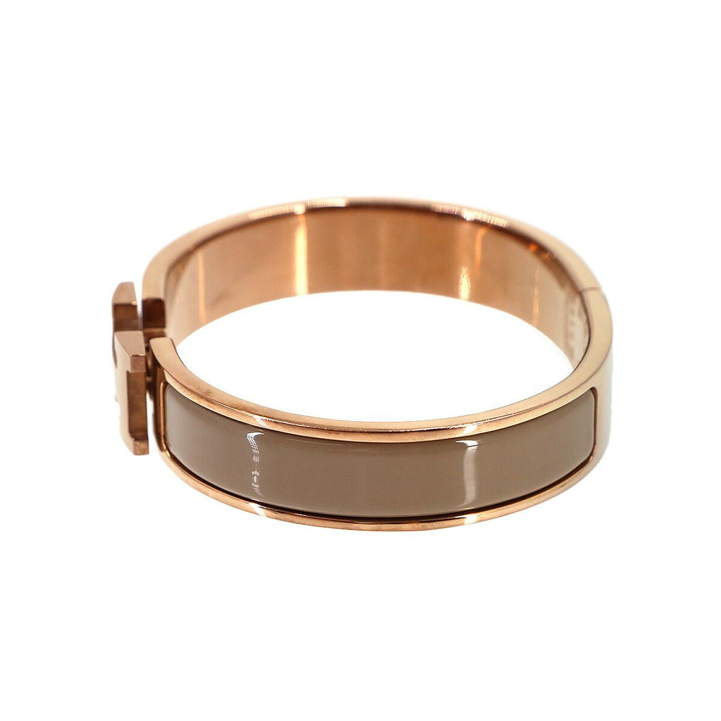 Hermes Clic H PM Bangle Brown Glace Rose Gold Bracelet — view 4