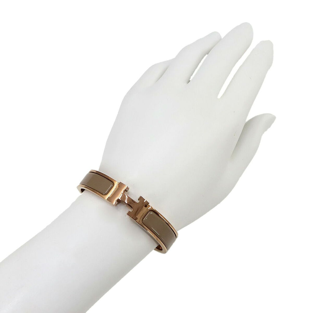 Hermes Clic H PM Bangle Brown Glace Rose Gold Bracelet — view 7