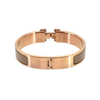 Hermes Clic H PM Bangle Brown Glace Rose Gold Bracelet — view 3