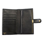 Chanel Caviar Leather Bifold Wallet Kiss Lock Black CC Logo — view 6