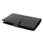 Chanel Caviar Leather Bifold Wallet Kiss Lock Black CC Logo — view 5