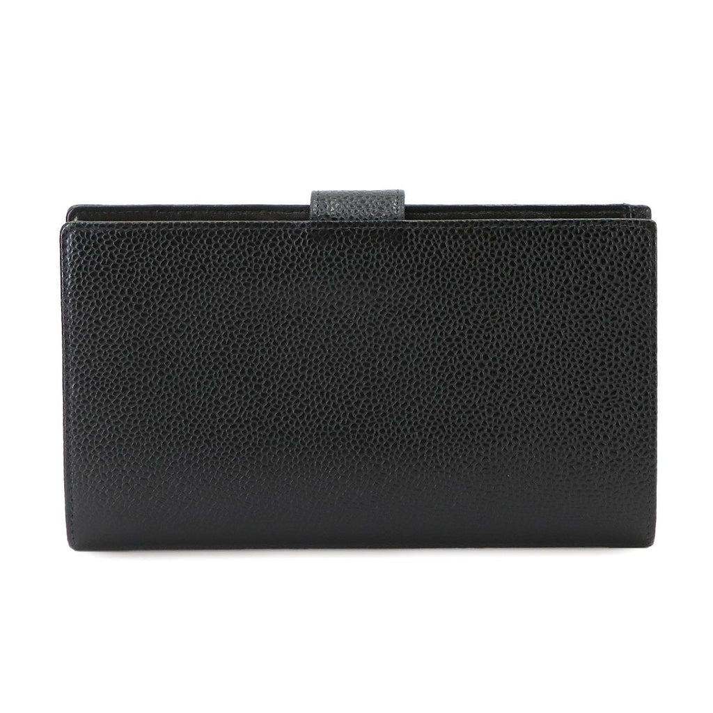Chanel Caviar Leather Bifold Wallet Kiss Lock Black CC Logo — view 3