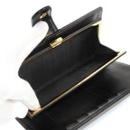 Chanel Caviar Leather Bifold Wallet Kiss Lock Black CC Logo — view 8