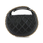Chanel Quilted Hand Bag Leather Black Gold — view 2