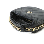 Chanel Quilted Hand Bag Leather Black Gold — view 5
