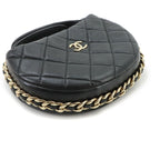 Chanel Quilted Hand Bag Leather Black Gold — view 4
