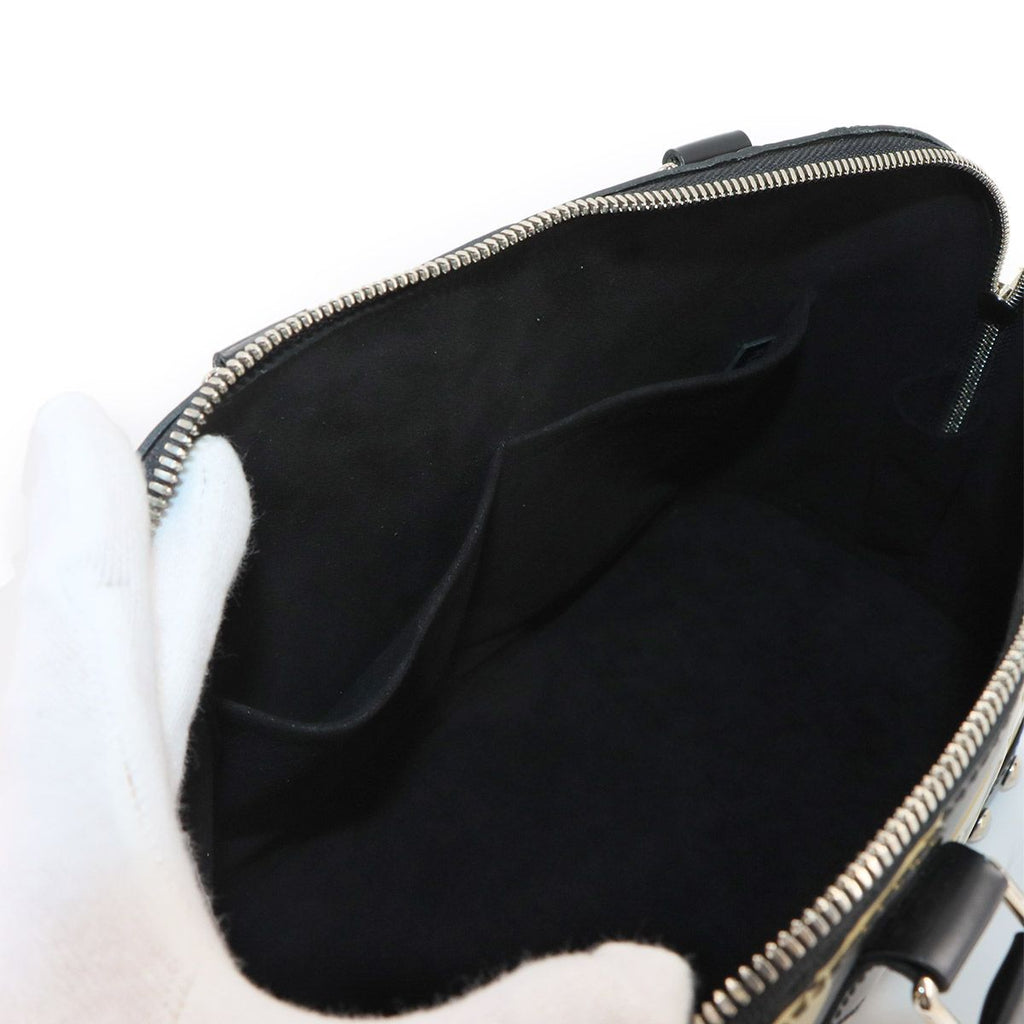 Louis Vuitton Epi Alma BB Chain Pattern Hand Bag Leather Noir Silver — view 8