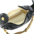 Chanel Quilted Hand Bag Leather Black Gold Vintage — view 6