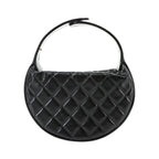 Chanel Quilted Hand Bag Leather Black Gold Vintage — view 2