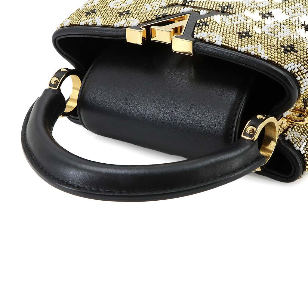 Louis Vuitton Capucines Mini 2-Way Bag Taurillon Leather Beads Black — view 5