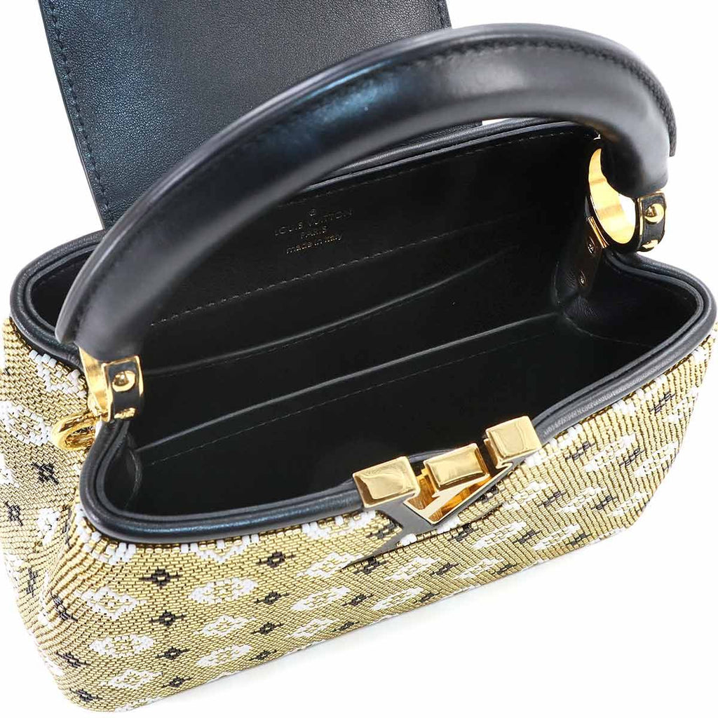 Louis Vuitton Capucines Mini 2-Way Bag Taurillon Leather Beads Black — view 6