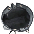 Chanel Deauville MM Chain Tote Bag Canvas Leather Gray Black Silver — view 7
