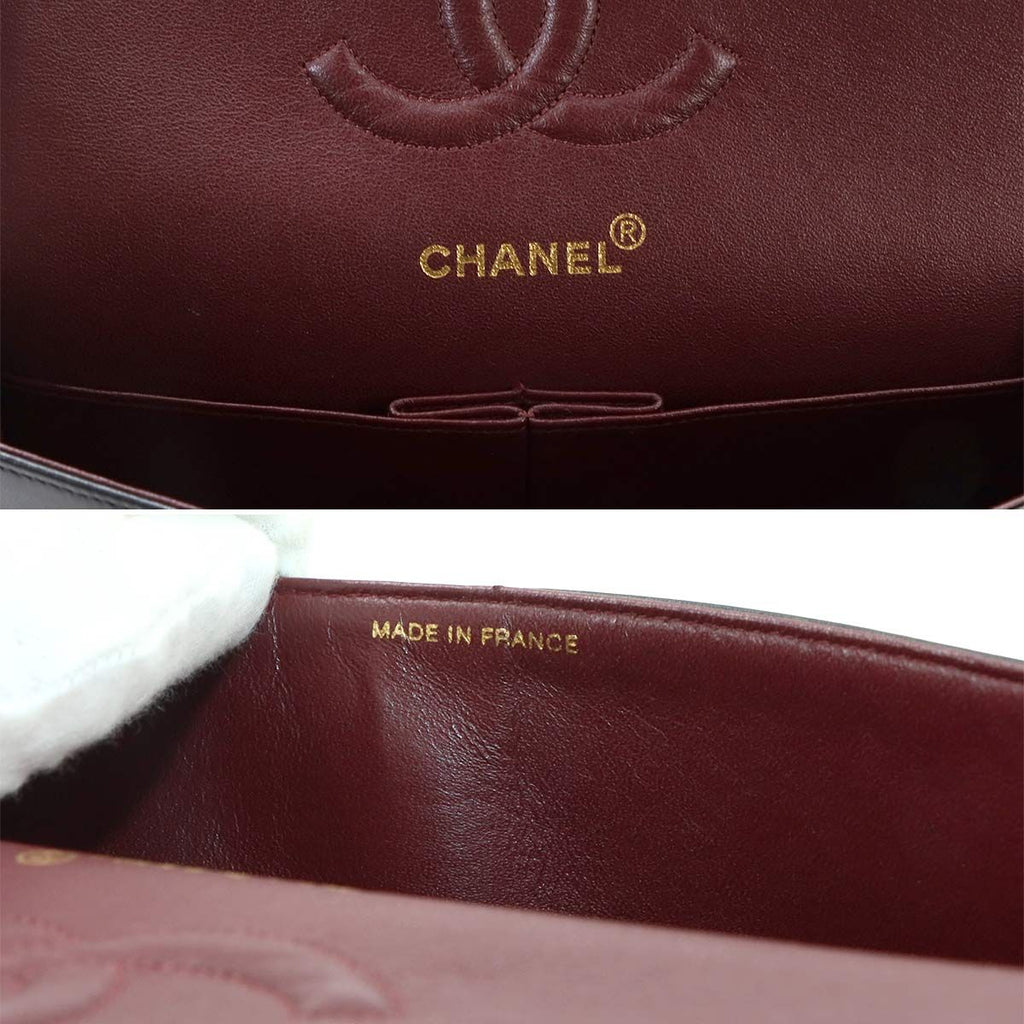 Chanel Quilted 25 Chain Shoulder Bag Lambskin Black Gold CC Logo — view 8