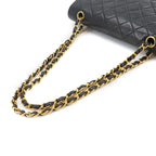 Chanel Quilted 25 Chain Shoulder Bag Lambskin Black Gold CC Logo — view 6