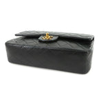 Chanel Quilted 25 Chain Shoulder Bag Lambskin Black Gold CC Logo — view 5