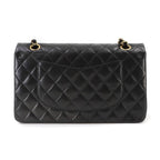 Chanel Quilted 25 Chain Shoulder Bag Lambskin Black Gold CC Logo — view 3