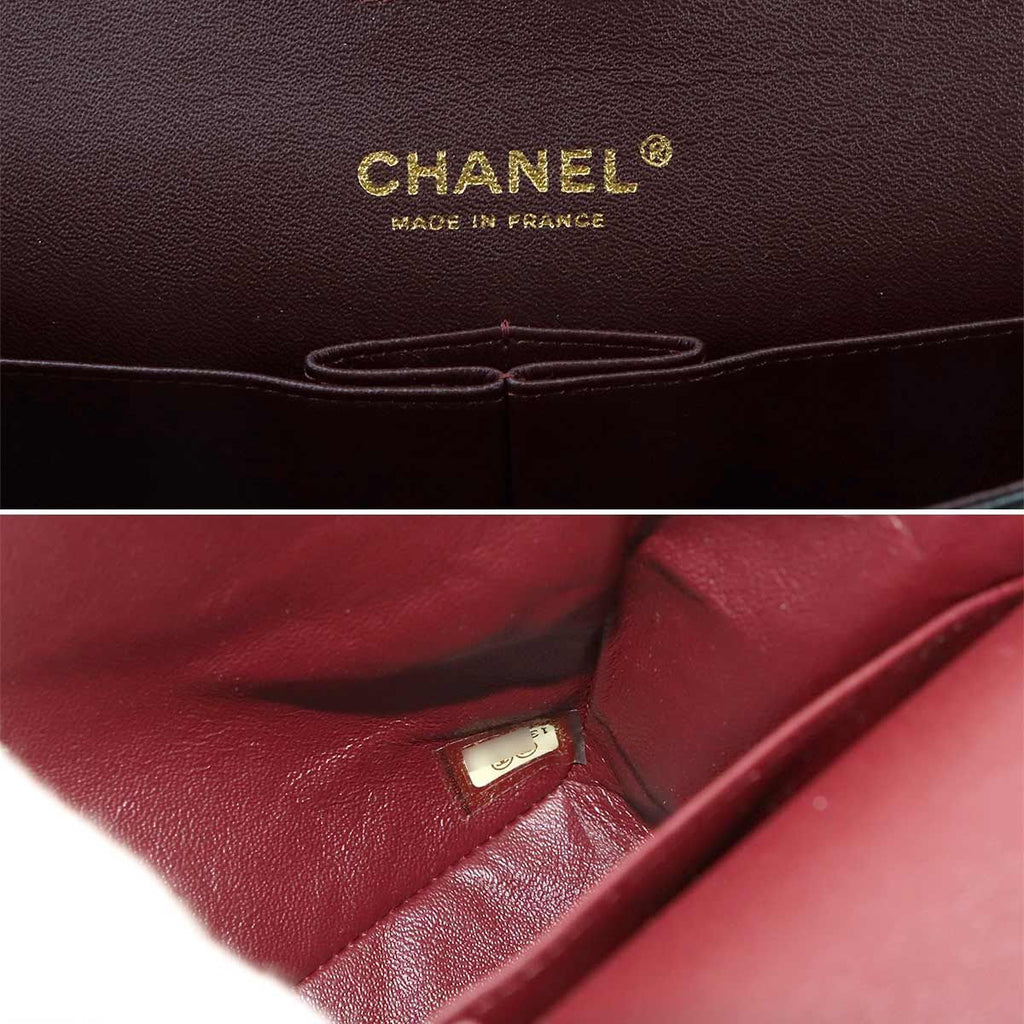 Chanel Quilted 25 Chain Shoulder Bag Lambskin Black Gold CC Logo — view 8