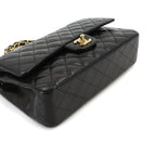 Chanel Quilted 25 Chain Shoulder Bag Lambskin Black Gold CC Logo — view 5