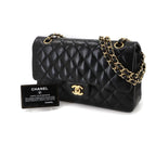 Chanel Quilted 25 Chain Shoulder Bag Lambskin Black Gold CC Logo — view 2