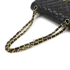 Chanel Quilted 25 Chain Shoulder Bag Lambskin Black Gold CC Logo — view 6