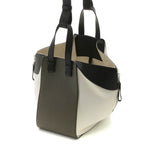 Loewe Hammock Bag Small White Khaki Black Leather Handbag — view 2