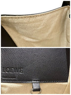 Loewe Hammock Bag Small White Khaki Black Leather Handbag — view 6
