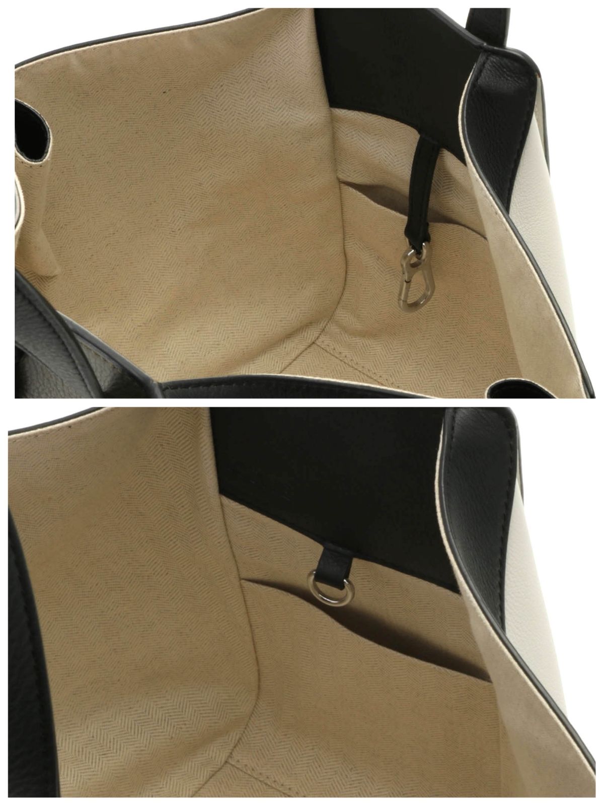 Loewe Hammock Bag Small White Khaki Black Leather Handbag — view 5