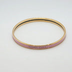 Hermes Enamel Bracelet Extra Fan Uni Rose Beaute Pink Gold Bangle — view 3