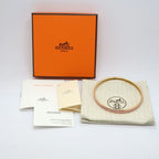 Hermes Enamel Bracelet Extra Fan Uni Rose Beaute Pink Gold Bangle — view 5