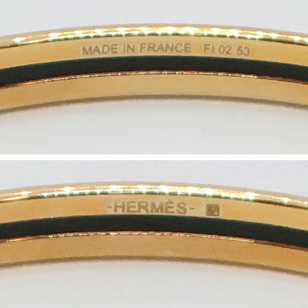 Hermes Enamel Bracelet Extra Fan Uni Rose Beaute Pink Gold Bangle — view 4