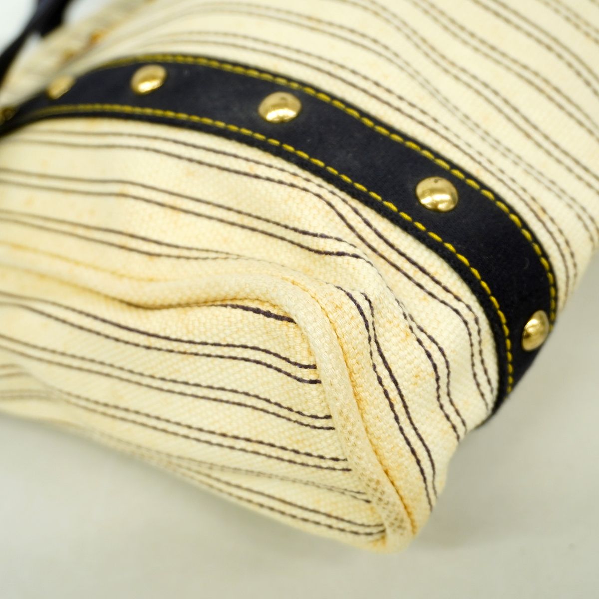 Louis Vuitton Tote Bag Antigua Cabas MM Ivory Navy — view 7