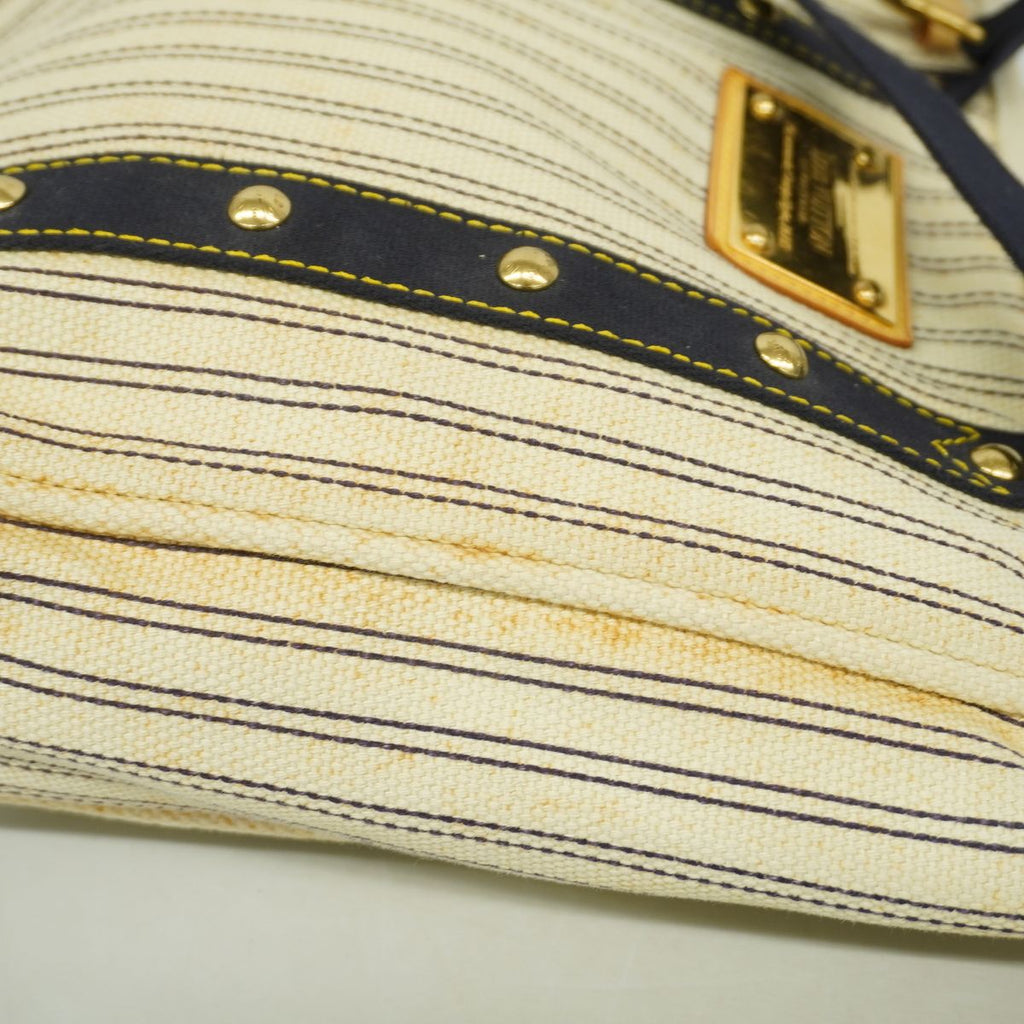 Louis Vuitton Tote Bag Antigua Cabas MM Ivory Navy — view 8