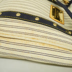 Louis Vuitton Tote Bag Antigua Cabas MM Ivory Navy — view 8