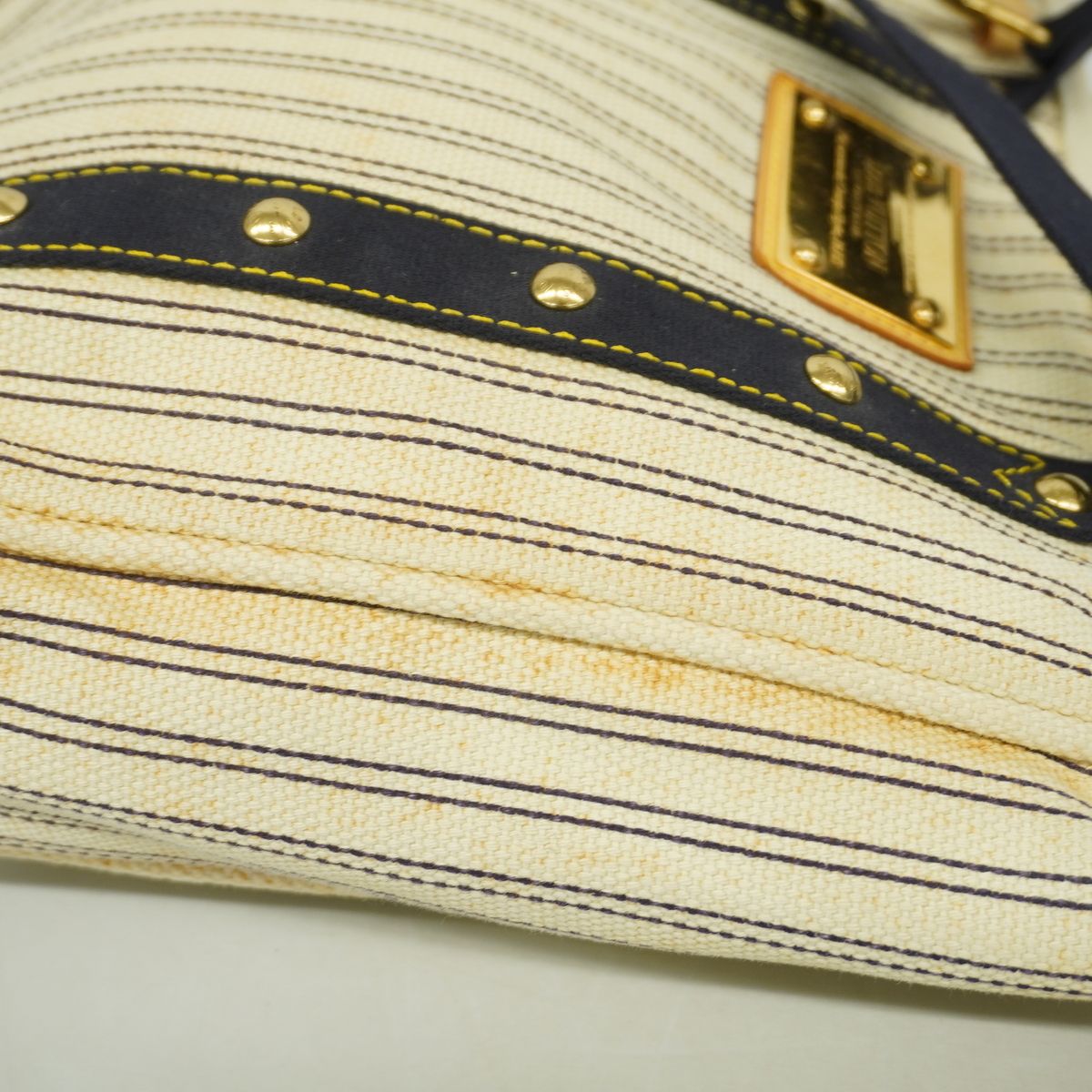 Louis Vuitton Tote Bag Antigua Cabas MM Ivory Navy — view 8
