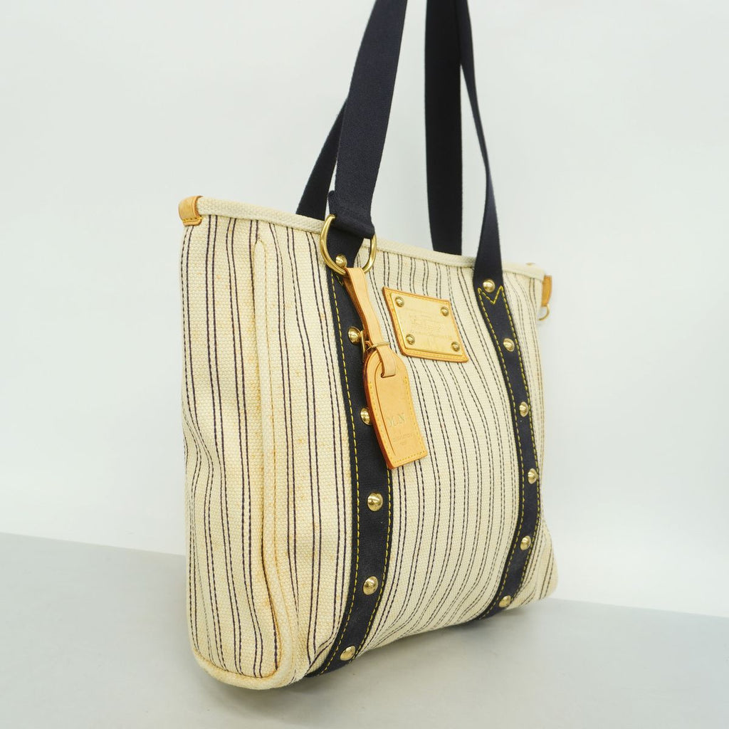 Louis Vuitton Tote Bag Antigua Cabas MM Ivory Navy — view 2