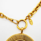 Chanel Necklace Vintage CC Logo Round Circle Gold Plated — view 4