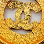 Chanel Necklace Vintage CC Logo Round Circle Gold Plated — view 6